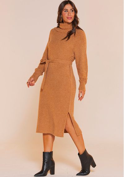 VESTIDO LONDRES - 9786.CARAMELO - RUDÉLY LOJA