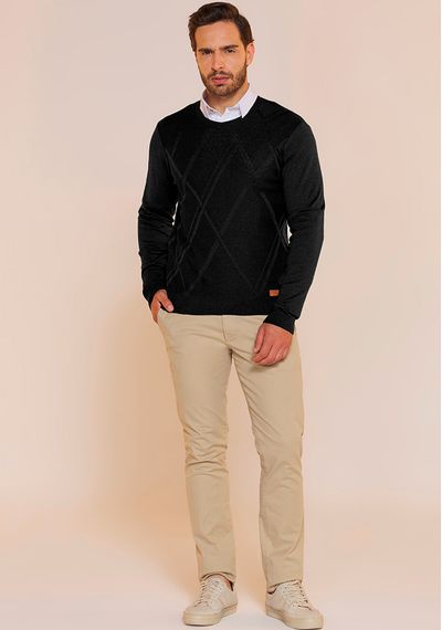 SUETER ARGYLE MASCULINO - 9790.PRETO - RUDÉLY LOJA