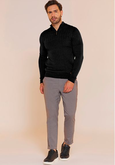 BLUSÃO MASCULINO COM ZÍPER - 9797.PRETO OURO - RUDÉLY LOJA