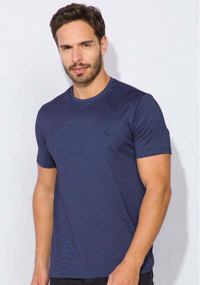 Camisa Básica Fio Mescla - 3677.MARINHO - RUDÉLY LOJA