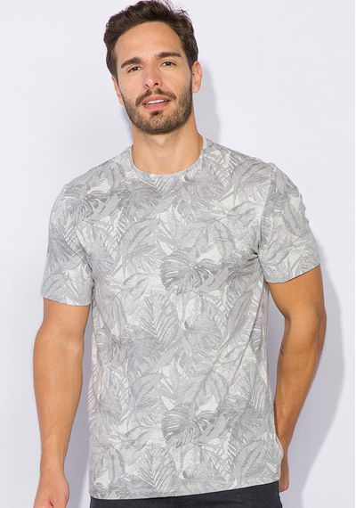 Camiseta Mescla Estampada - 3682.PRETO - RUDÉLY LOJA