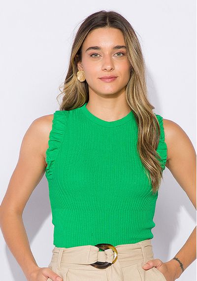 Blusa Tricô Manga Dupla - 8652.VERDE - RUDÉLY LOJA