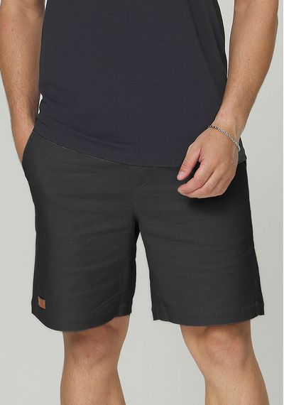 BERMUDA LINHO MASCULINA - 1307.PRETO - RUDÉLY LOJA