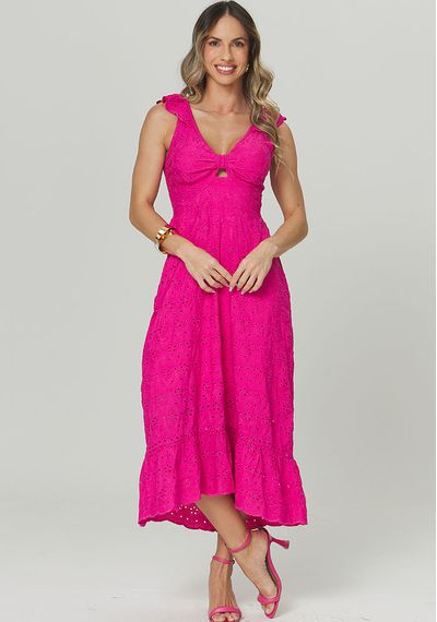 VESTIDO LAISE BABADOS - 2662.PINK - RUDÉLY LOJA