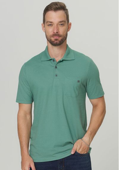 POLO PIQUE COM BOLSO - 3438.VERDE CLARO - RUDÉLY LOJA