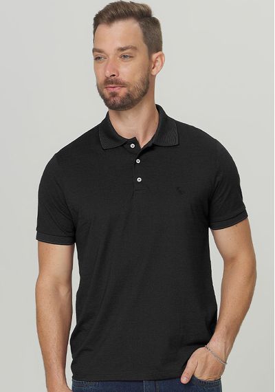 POLO BASICA MESCLA - 3458.PRETO - RUDÉLY LOJA