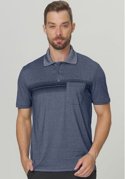 POLO LISTRA FRONTAL - 3642.AZUL JEANS - RUDÉLY LOJA