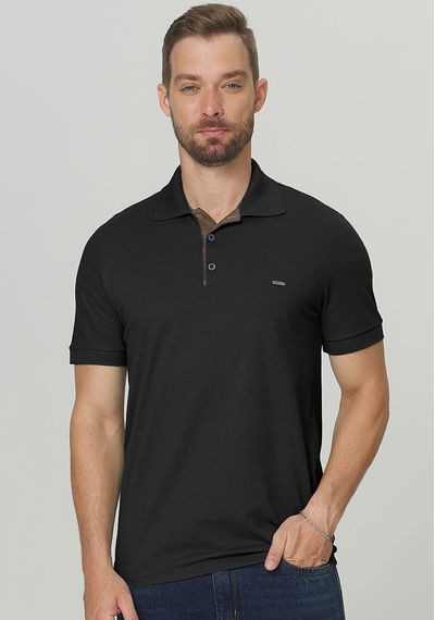 POLO TRADICIONAL PIQUÊ - 3643.PRETO - RUDÉLY LOJA