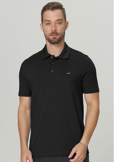 POLO ALGODÃO PIMA - 3667.PRETO - RUDÉLY LOJA