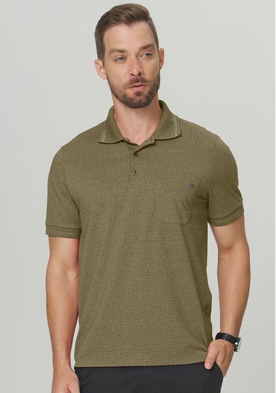 POLO BÁSICA JACQUARD - 3689.VERDE - RUDÉLY LOJA
