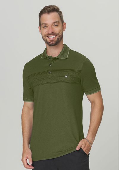 POLO ESTAMPADA - 3714.VERDE MILITAR - RUDÉLY LOJA