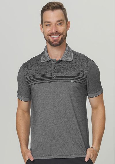 POLO MESCLA ESTAMPADA - 3716.CHUMBO - RUDÉLY LOJA