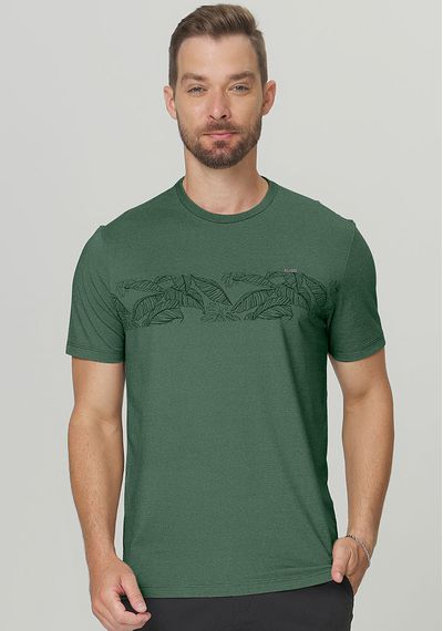 CAMISETA MESCLA TROPICAL - 3731.VERDE MILITAR - RUDÉLY LOJA