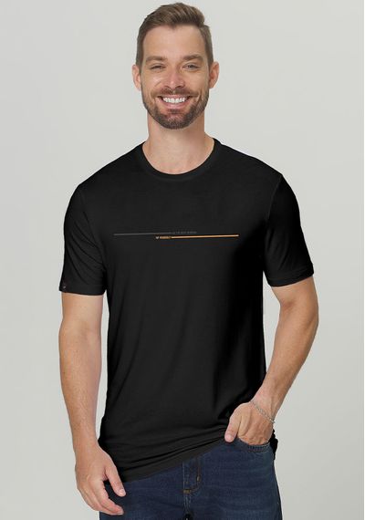 CAMISETA CONFORT ESTAMPADA SLIM - 3733.PRETO - RUDÉLY LOJA