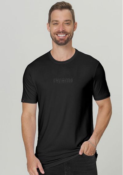 CAMISETA VISCO COM ESTAMPA - 3738.PRETO - RUDÉLY LOJA