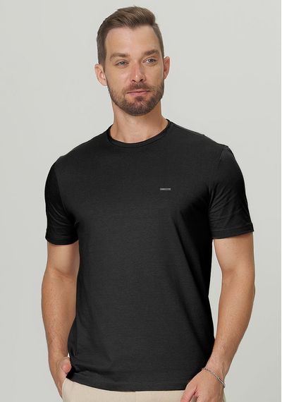 CAMISETA BÁSICA PIMA - 3739.PRETO - RUDÉLY LOJA