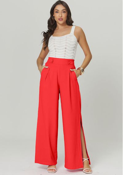 CALÇA PANTALONA FLUID - 5366.MELANCIA - RUDÉLY LOJA