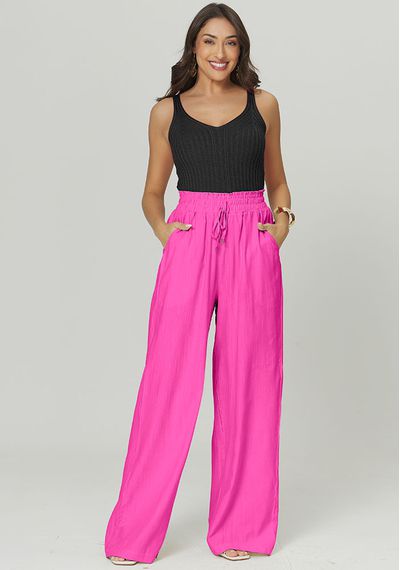 CALÇA PANTALONA ELÁSTICO CÓS - 5372.PINK - RUDÉLY LOJA