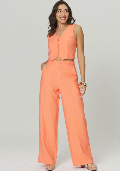 CALÇA PANTALONA VISCOSE - 5373.CORAL - RUDÉLY LOJA