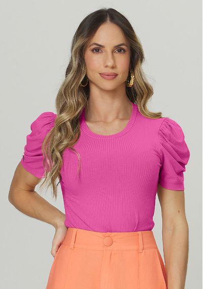 BLUSA MANGA PRINCESA CANELADA - 8618.PINK - RUDÉLY LOJA