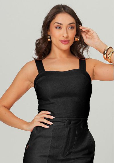 CROPPED LINHO - 8723.PRETO - RUDÉLY LOJA