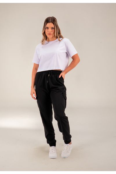  Calça Cargo Feminina Dulk Preta