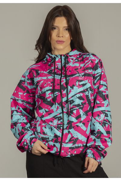 Jaqueta Corta Vento Feminina Classic Camuflado Neon Dulk