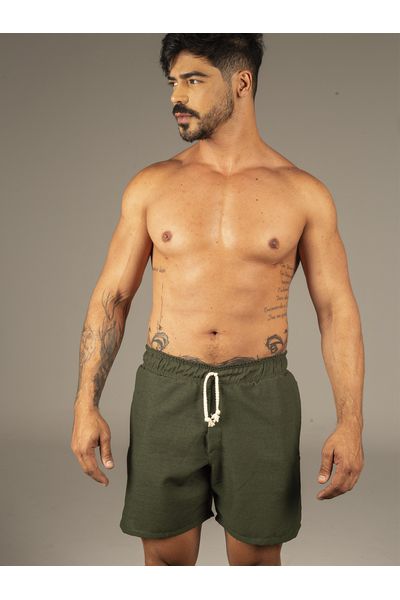 Short Linho Masculino Verde