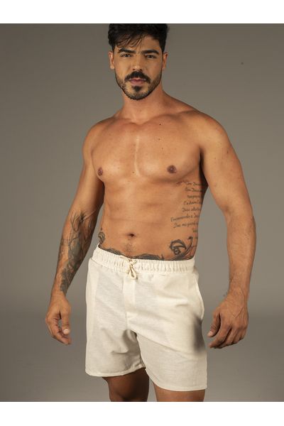 Short Linho Masculino Palha Dulk