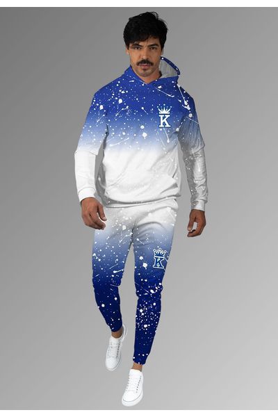 Conjunto Moletom Masculino AKsit 2 Peças | Jaqueta E Calça | Azul-Petróleo
