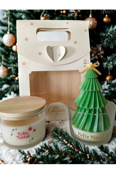 Kit Natal - Vela Edição Especial 90g (Limão Siciliano e Alecrim) + Vela Árvore natalina 90g. (Bamboo Elegance) 