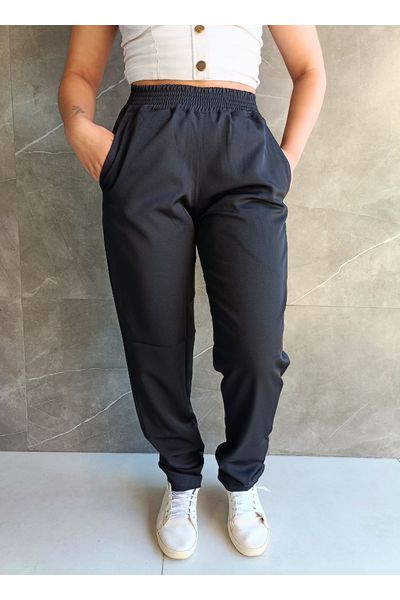 Calça Feminina Basic Bia Preta Sem Elástico