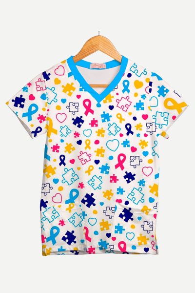Blusa Estampada Autismo em Cores em Malha Confort