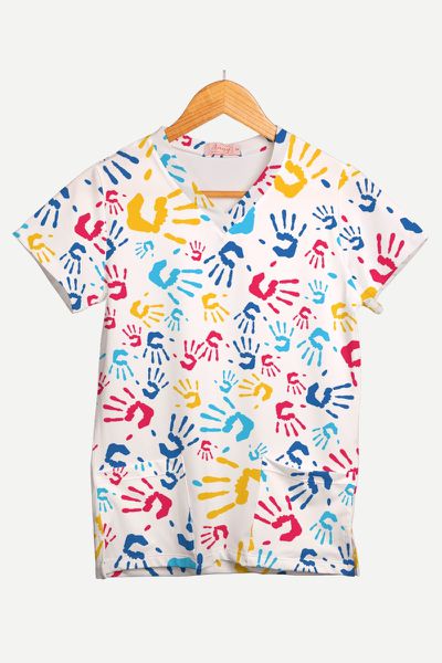 Blusa Estampada Mãos que Acolhem em Malha Confort
