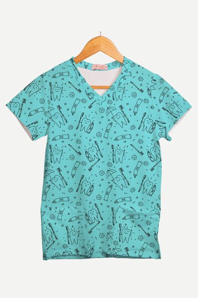 Blusa Estampada Sorriso Azul em Malha Confort