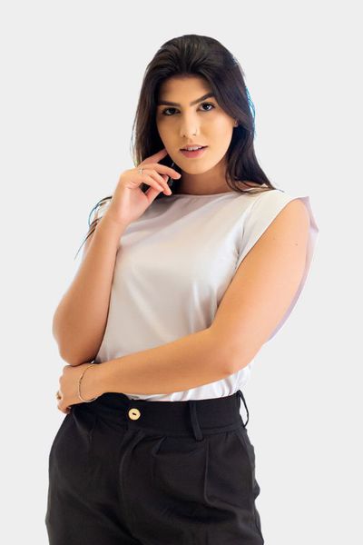 Blusa Branca Eve Em Malha