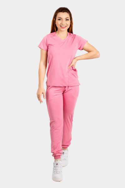 Conjunto Rosa Claro Em Malha Dry Confortly Scrub