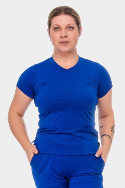 Blusa Azul Caneta Em Malha Dry Confortly Scrub