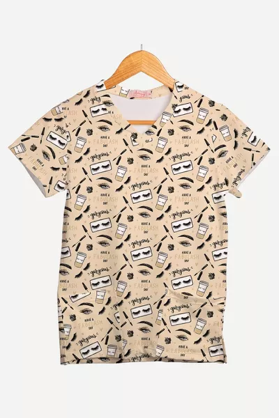 Blusa Estampada Olhar Radiante em Malha Confort