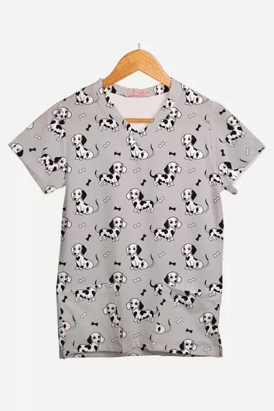 Blusa Estampada Salsicha em Malha Confort