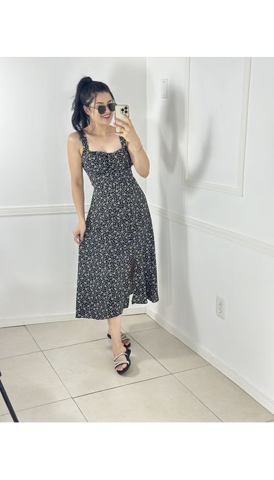 Vestido Camponesa Preto - 029 - Belíssima Moda Evangélica