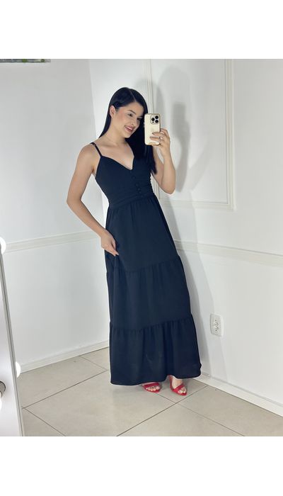 Vestido Preto - 032 - Belíssima Moda Evangélica