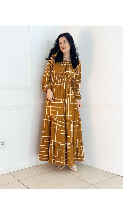 Vestido Longo Multi Color - 054 - Belíssima Moda Evangélica