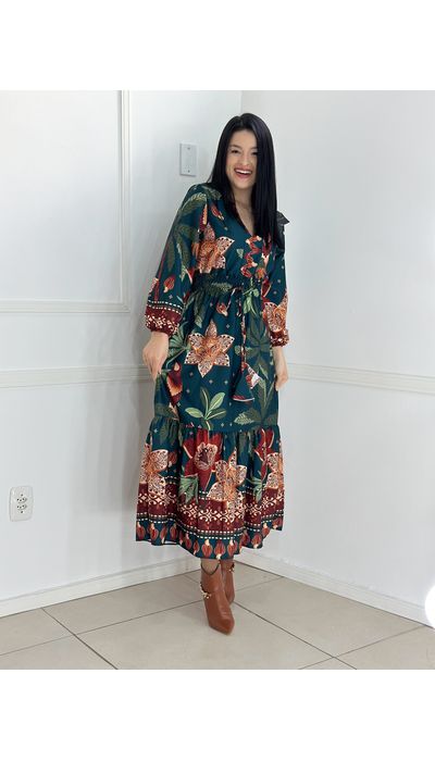 Vestido Estampa - 006 - Belíssima Moda Evangélica