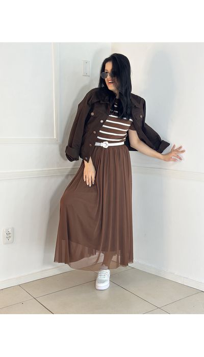 Jaqueta Jeans Marron - 033 - Belíssima Moda Evangélica