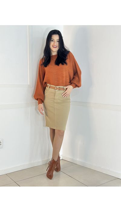 Blusa Morcego Terracota - 036 - Belíssima Moda Evangélica