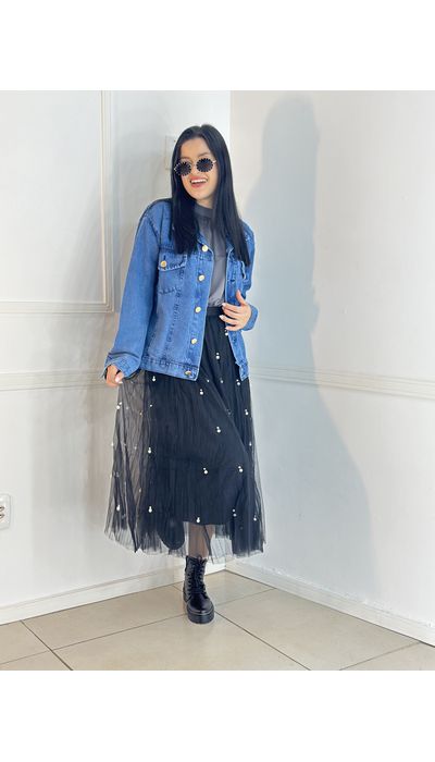 Jaqueta Jeans Escura - 063 - Belíssima Moda Evangélica