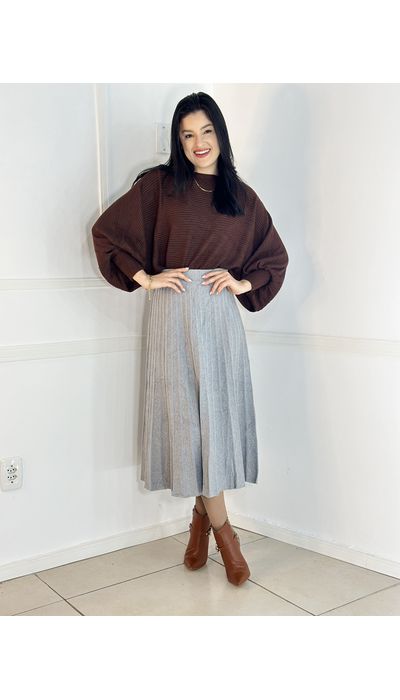 Saia Mídi Tricô - 053 - Belíssima Moda Evangélica