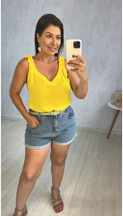 BLUSA FRUFRU AMARELA - KARINA CINTRA