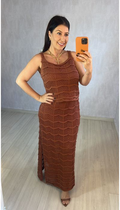 CONJUNTO TRICOT ANTIALERGICO MARROM